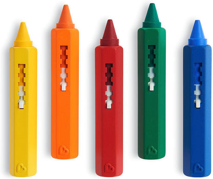 Bath Crayons | Colourful Bath Toy Mess-Free Shower Toys | Draws on Tiles & Porcelain | Washable Baby Bath Toy - Set of 5 Crayons