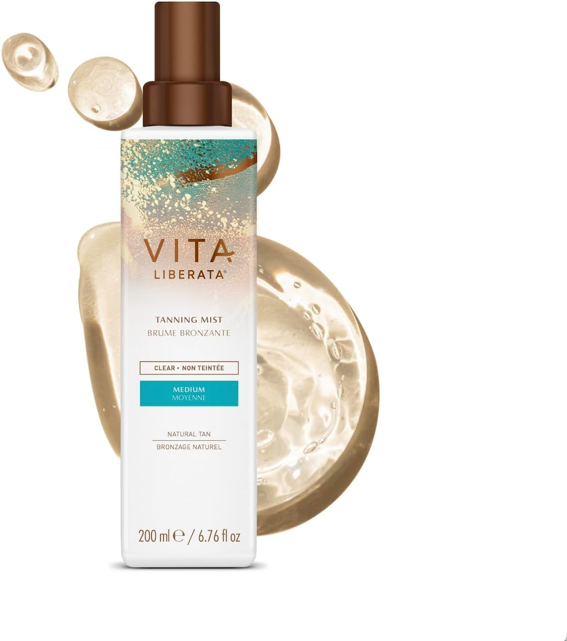 Self Tanning Mist - Medium - Untinted, Natural Looking Tan Designed for Face & Body, Quick Drying Formula, Formulated with Organic Glycerin & Cucumber Extract, 200Ml
