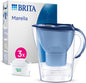 Marella Water Filter Jug Blue (2.4L) Starter Pack Incl. 3X MAXTRA PRO All-In-1 Cartridge - Fridge-Fitting Jug with Digital LTI and Flip-Lid - Now in Sustainable Smart Box Packaging