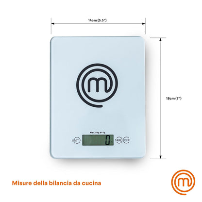 Kitchen Scales Digital, Small Electronic Gram Scale for Food Weighing in Cooking & Baking, Weight in Ounces or Grams, Max 5Kg, Tempered Safety Glass, Tare Function, Auto Switch-Off, Silver