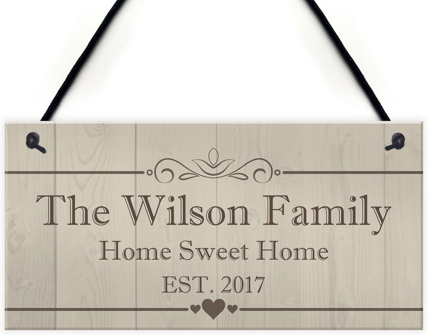 Personalised Family Name Plaque Housewarming New Home Gift Handmade Hanging House Sign