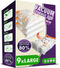 Space Saver Bags for Travel and Home Reusable Vacuum Storage Bags save 80% More Storage Space Work with Vacuum Cleaner (9 Large, No Pump Included)