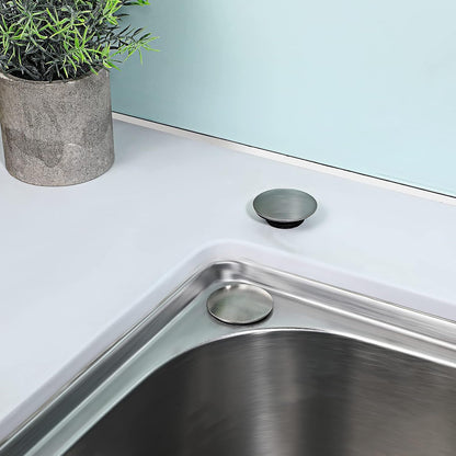 Sink Hole Cover Sink Tap Hole Plate Stopper Cover Blanking Metal Plug, 2Pack (Installing Hole for 31-40Mm)
