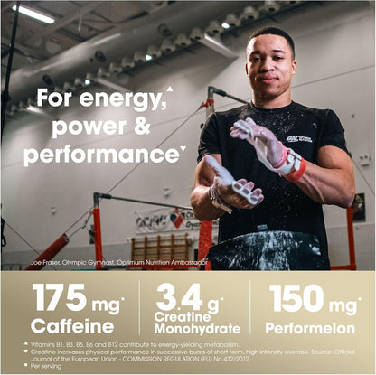 Gold Standard Pre Workout Powder, Energy Drink with Creatine Monohydrate, Beta Alanine, Caffeine and Vitamin B Complex, Nutrition Supplement, Fruit Punch Flavour, 30 Servings, 330 G