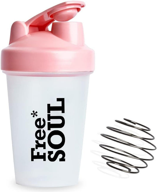 Protein Shaker Bottle 400Ml with Mixball in Pink | BPA Free Small & Easy to Grip & Temperature Safe