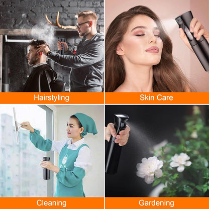 200Ml Small Water Spray Bottles, Continuous Mist Empty Hair Spray Bottles for Cleaning, Curly Hair, Plants GE2001B-200B, Black
