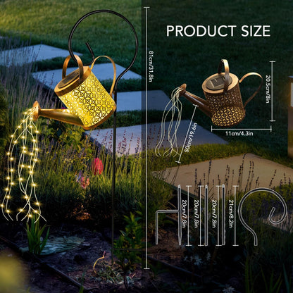 Solar Watering Can Light, LED Solar String Lights Waterproof Dual Mode Water Can Lights for Garden Patio Yard Pathway Lantern Plant Decoration