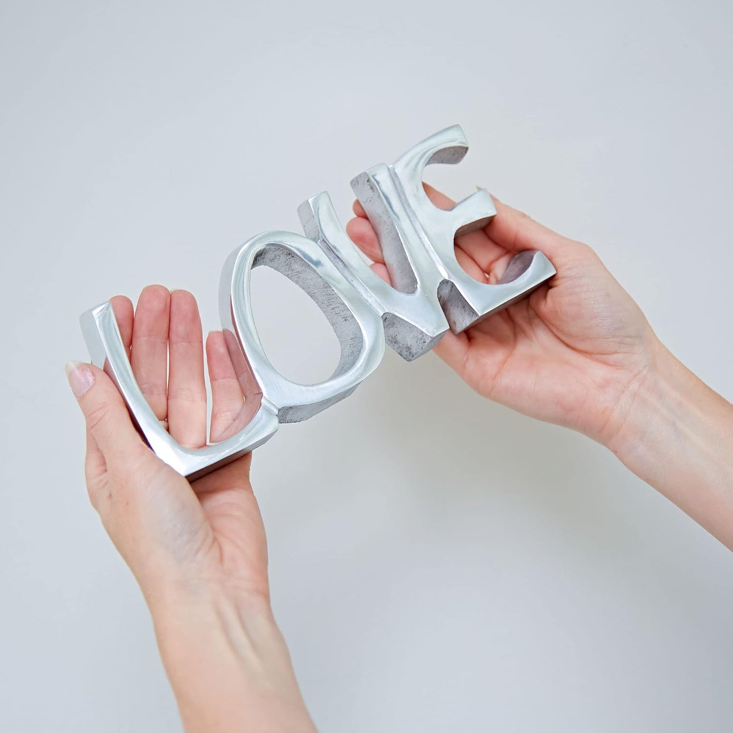 Recycled Metal 'Love' Sign | 20Cm X 8.5Cm | Fair Trade and Handmade | Metal Fireplace Ornament Gift New Home Decor