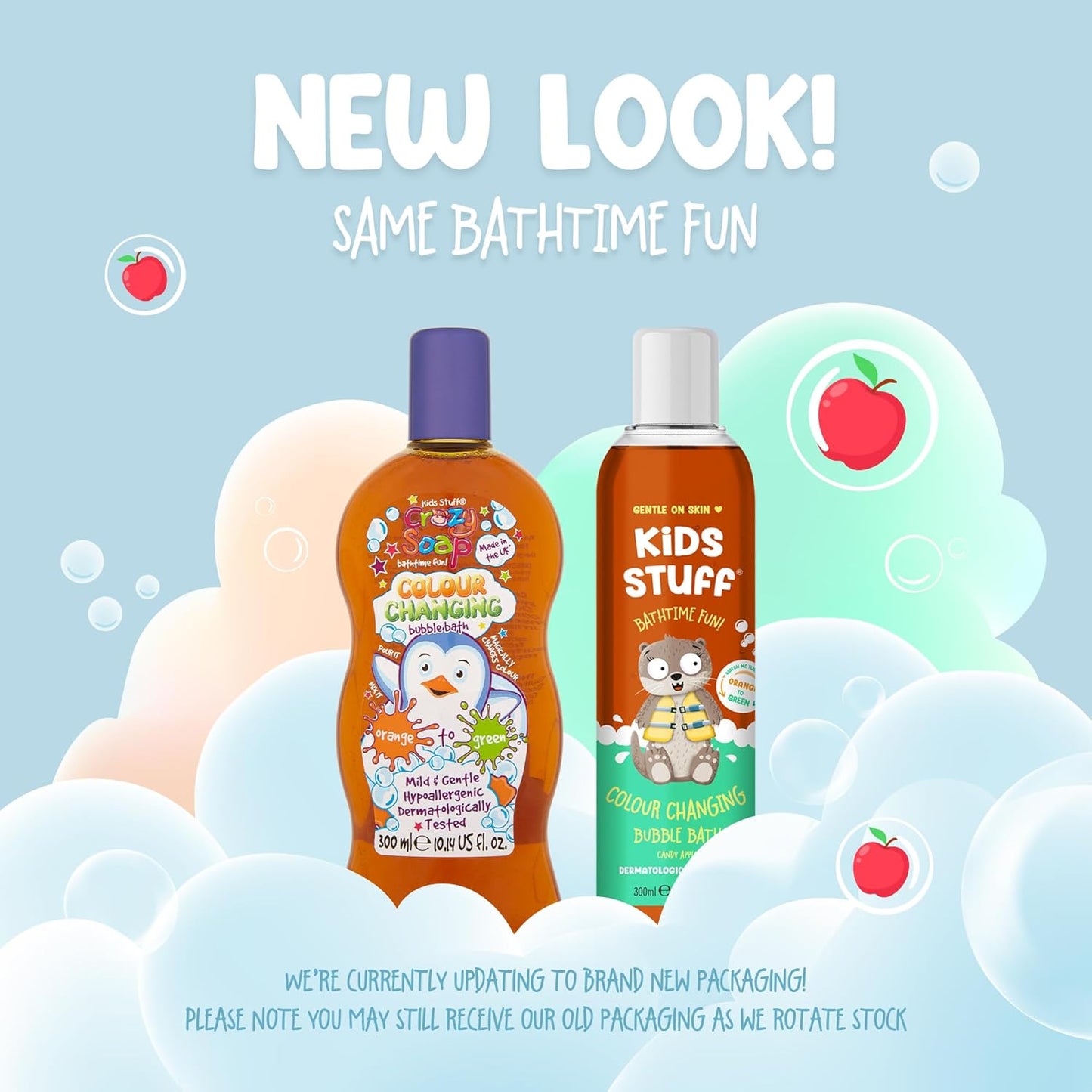Crazy Soap Colour Changing Bubble Bath, Orange to Green | Kids Bubble Bath | Dermatologically Tested | Mild & Gentle | Vegan | Cruelty Free | 300Ml