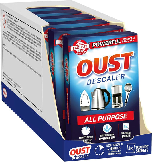 Powerful All Purpose Descaler, New Formula, Limescale Remover – Ideal for Kettles, Coffee Machines, Irons and Shower Heads, 3 Sachets X 6 (18 Sachets Total)