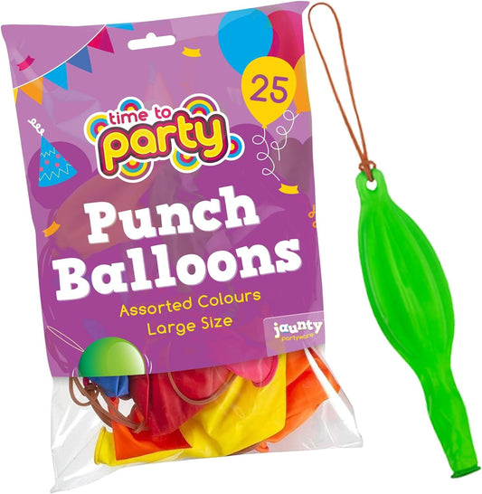 25X Large Punch Balloons for Kids Ideal Party Bag Fillers - 12 Inch Large Size - Assorted Colours - Fun Children’S Party Ideas - Thick & Strong - Easy to Inflate