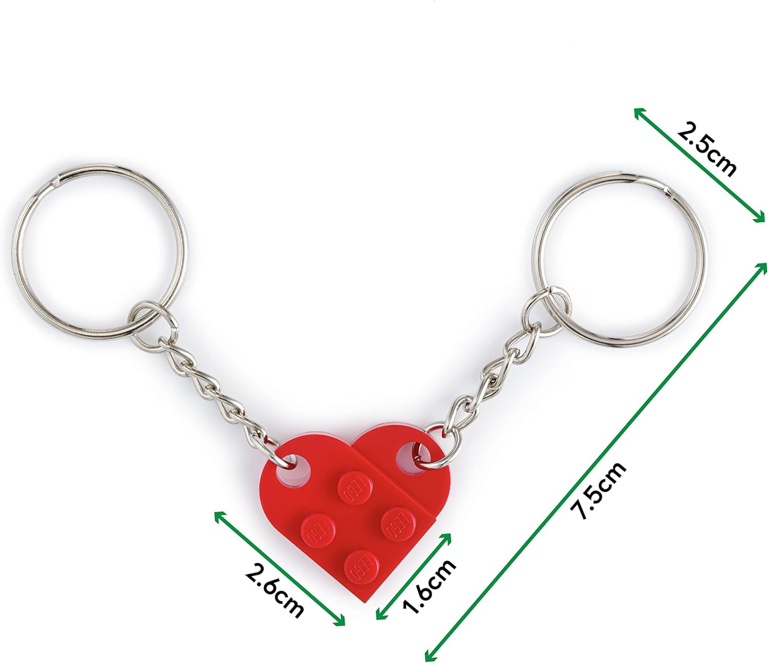 Heart Keyring | Two Keyrings | Gift Pouch Included | Red