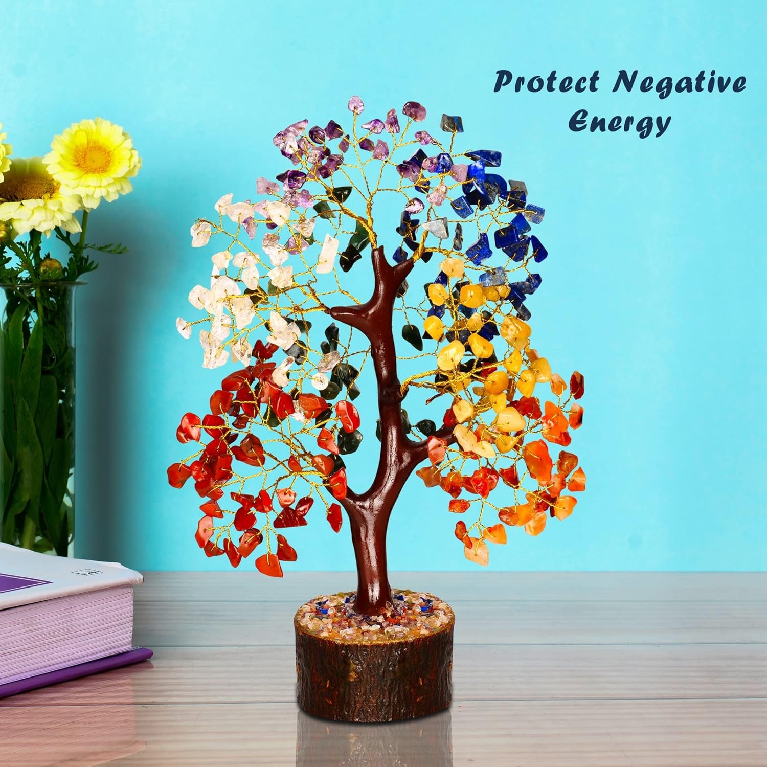 Chakra Tree - Healing Crystals - Crystal Tree of Life Decor - Feng Shui - Crystals and Gemstones - Spiritual Decor - Good Luck Charm - Seven Chakra Tree - Chakra Stone