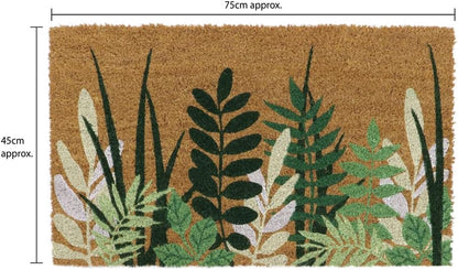 Eco-Friendly Latex Backed Coir Door Mat, Greenery, Natural (02-881), 45 X 75 Cm Approx.