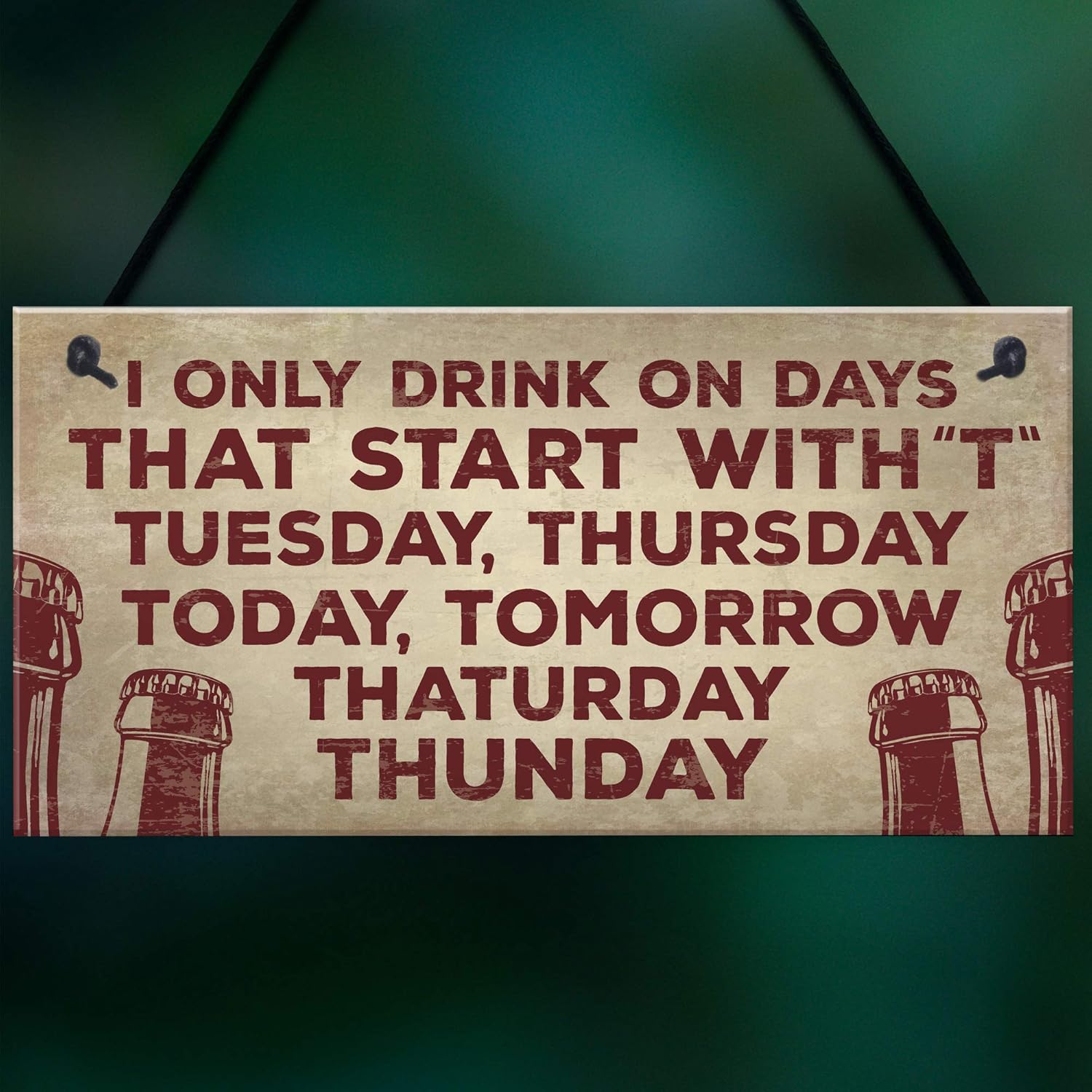 Novelty Alcohol Plaque Drinking Man Cave Hanging Wall Sign Home Bar Pub Gifts BEER VODKA GIN CIDER Gifts