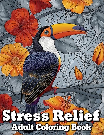 Stress Relief Adult Coloring Book: 50 beautiful coloring pages with Animals, Landscape, Flowers, Patterns, Mandala, Flowers, Butterfly, Birds and Many More For Adult Relaxation Paperback – 26 Nov. 2024 by MIA BENSON (Author)