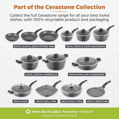 Cerastone T81232 Forged Frying Pan with Non-Stick Coating and Soft Touch Handles, 24 Cm, Graphite