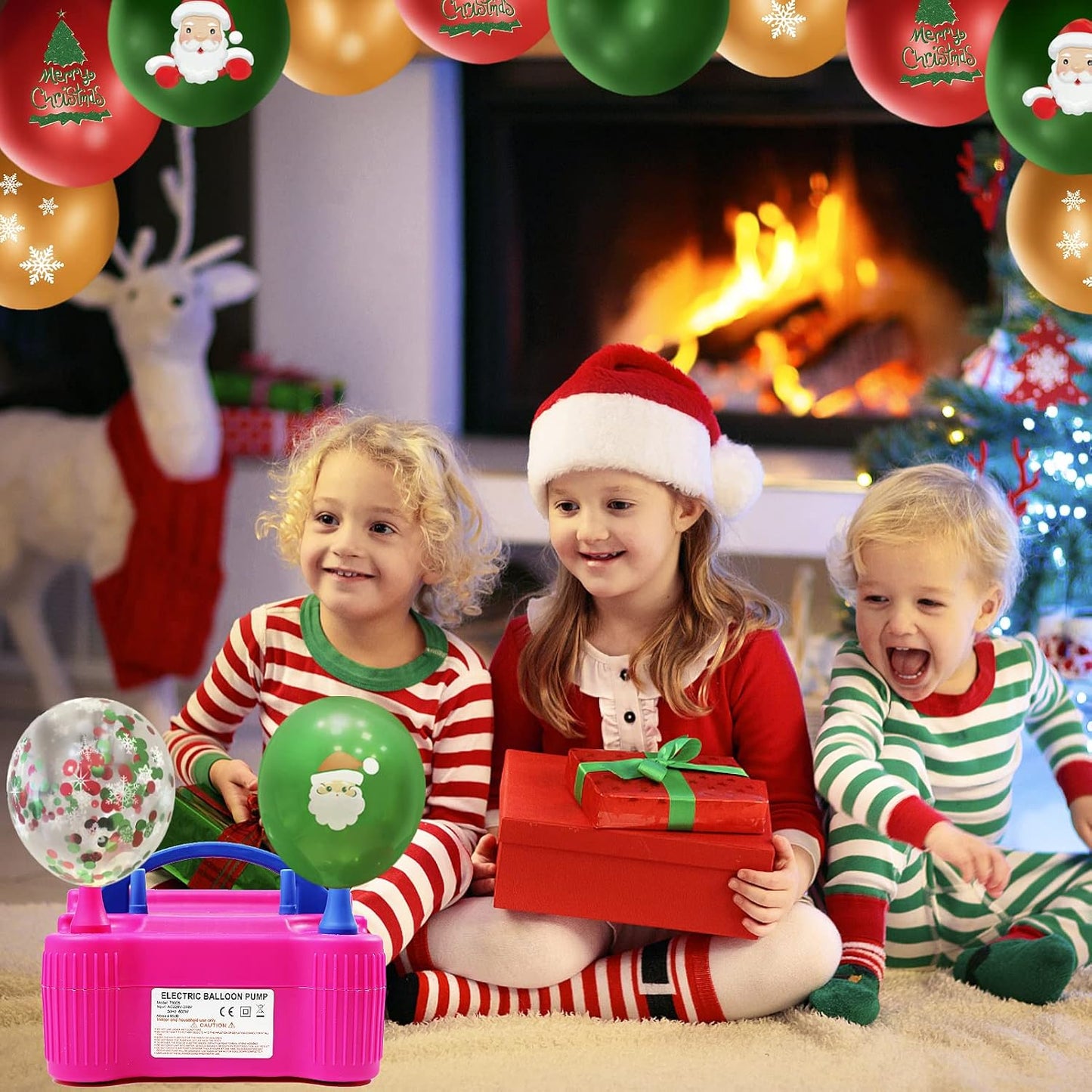 Electric Balloon Pump, Portable Dual Nozzle High Power (AC220-240V 600W) Balloon Inflator Blower Pump for Party, Wedding, Birthday, Activities and Festival Decoration