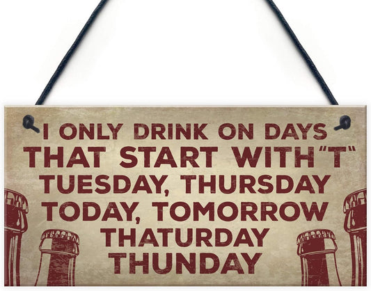 Novelty Alcohol Plaque Drinking Man Cave Hanging Wall Sign Home Bar Pub Gifts BEER VODKA GIN CIDER Gifts