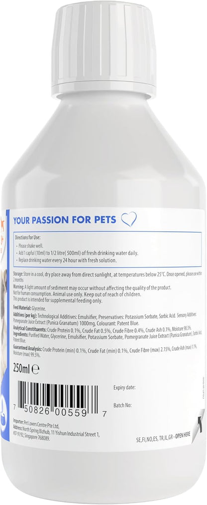 Denti-Care Solution for Cats & Dogs, Simply Add to Drinking Water to Reduce Dental Plaque and Freshen Bad Breath, 250 Ml