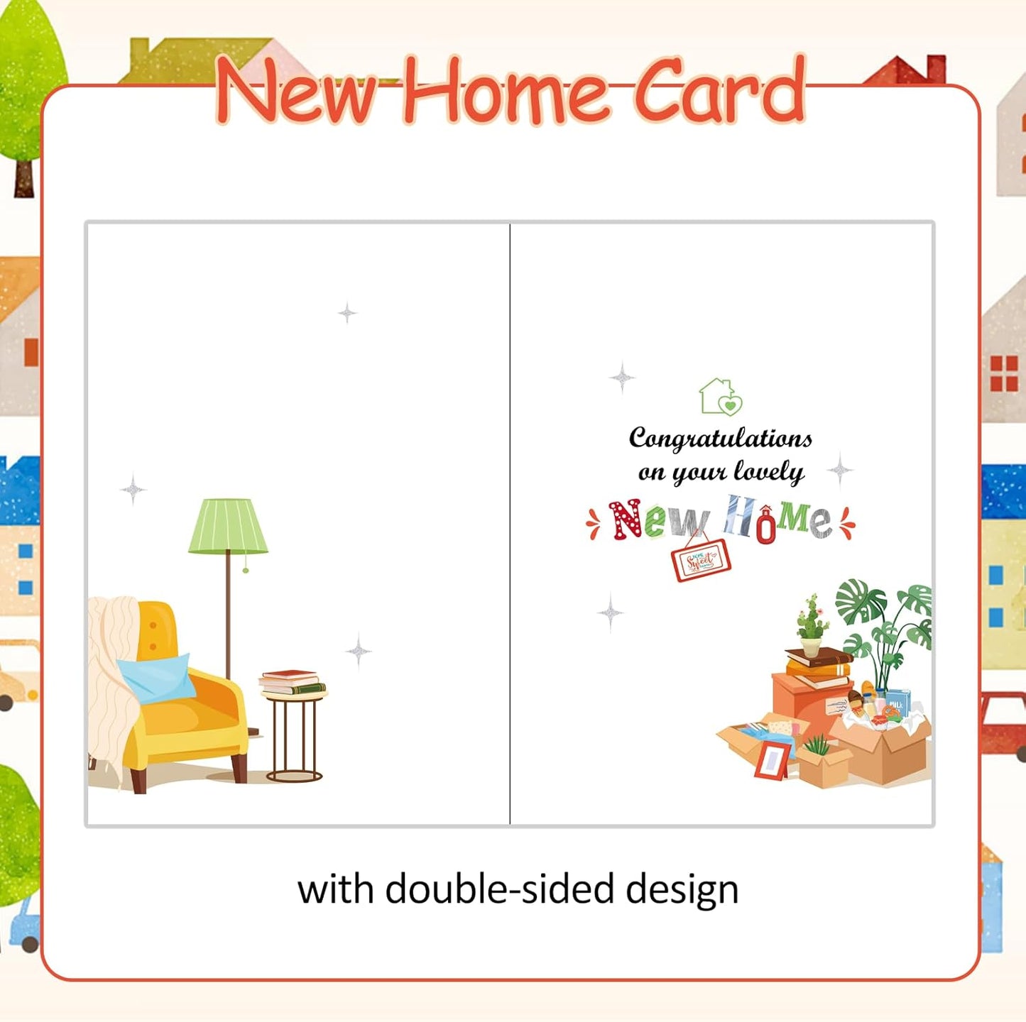 New Home Gifts, New Home Card, Good Luck in Your New Home Cards, New House Cards with New Home Keyring, House Warming Gifts New Home Gift, Housewarming Gifts for Friends Couples and Family