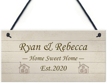 Home Sweet Home Sign PERSONALISED Welcome New Home Gift for Friend