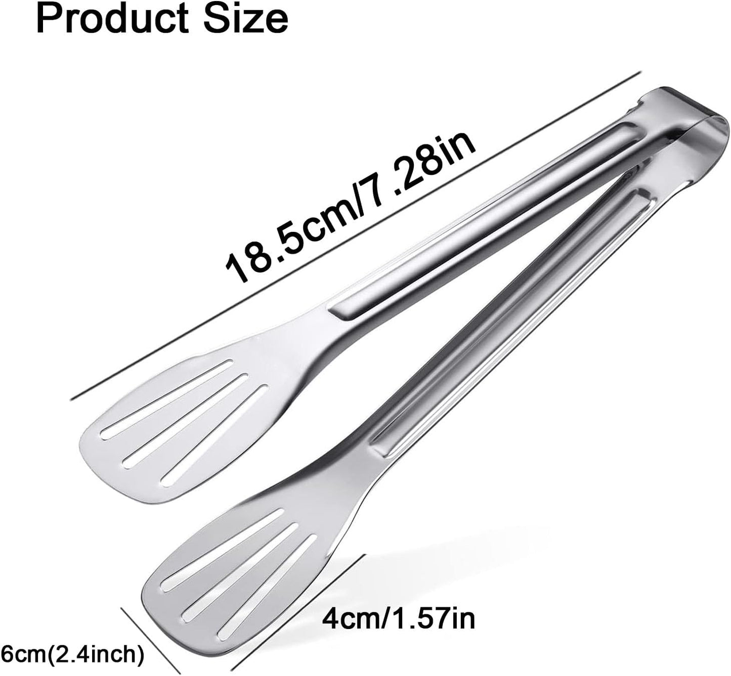 5Pcs Kitchen Tongs, Stainless Steel Food Serving Tongs Buffet Tongs 7'' Cooking Tongs Frying Tongs,Pasta Salad,Bbq,Cake Home Party,Easy to Clean,Easy Grip,Non Stick
