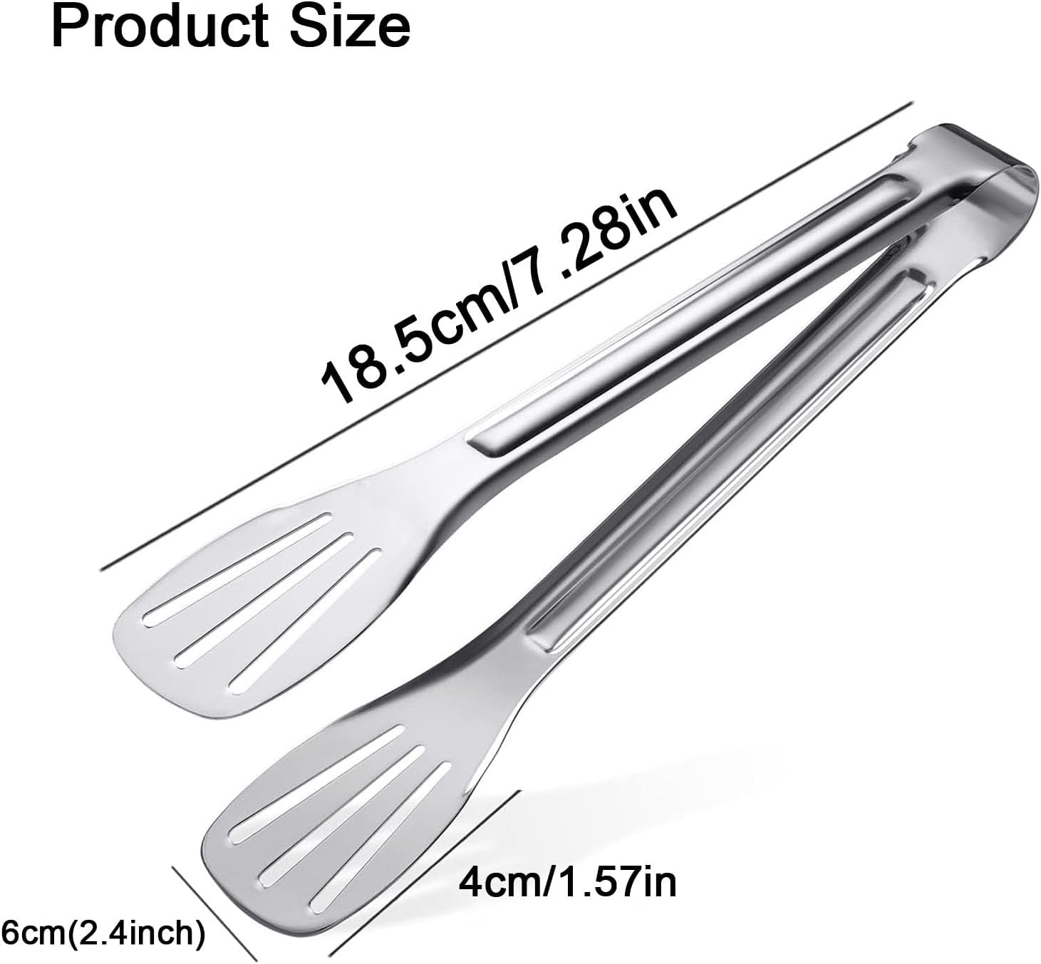5Pcs Kitchen Tongs, Stainless Steel Food Serving Tongs Buffet Tongs 7'' Cooking Tongs Frying Tongs,Pasta Salad,Bbq,Cake Home Party,Easy to Clean,Easy Grip,Non Stick
