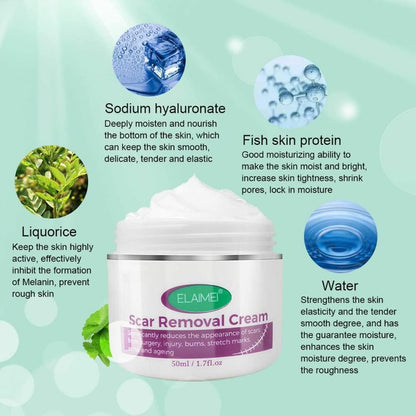 Scar Removal Cream New & Appearance of Old Scars Surgery, Stretch Marks, Acne, Burns & Injuries Face or Body, Working for Removing Scars and Strech Mark for Pregnancy