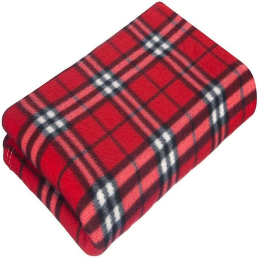 SOFT FLEECE BLANKETS LARGE EXTRA WARM TARTAN SOFA BED CHECK THROW 150Cm X 200Cm (Checker Red)
