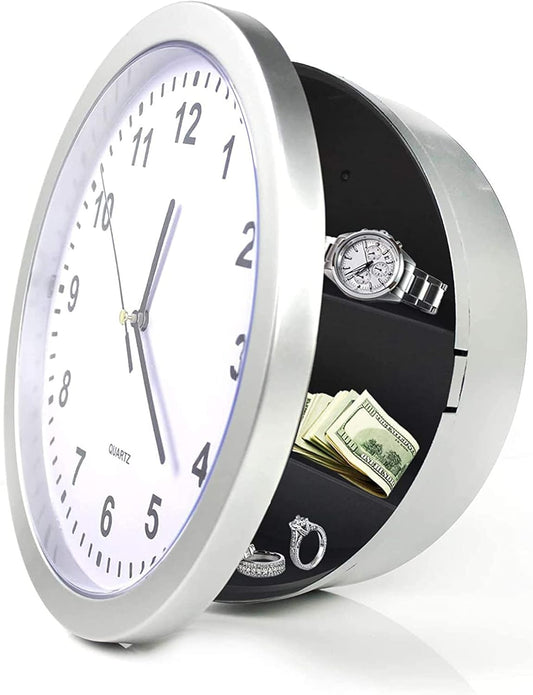 Wall Clock Hidden Safe Secret Wall Clock Safes Container Box for Money Stash Valuables Jewelry Cash Storage Safe Box Kitchen Storage Man Cave Secret Stash Box