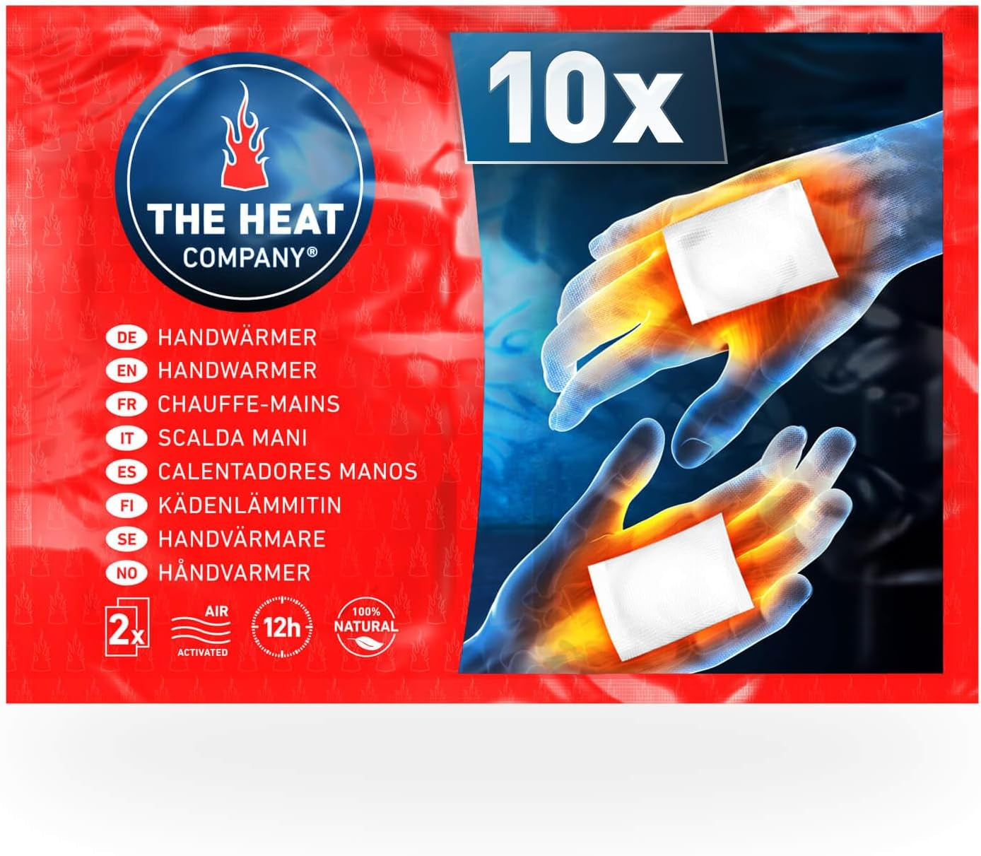 Handwarmers - 10 or 40 Pairs - EXTRA WARM - Hand Heat Pads - 12 Hours Warm Hands - Instant Heat - Air Activated - Purely Natural