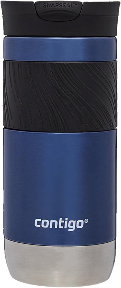 Byron Snapseal Travel Mug | Stainless Steel Thermal Mug | Vacuum Flask | Leakproof Tumbler | Coffee to Go Mug with BPA Free Easy-Clean Lid