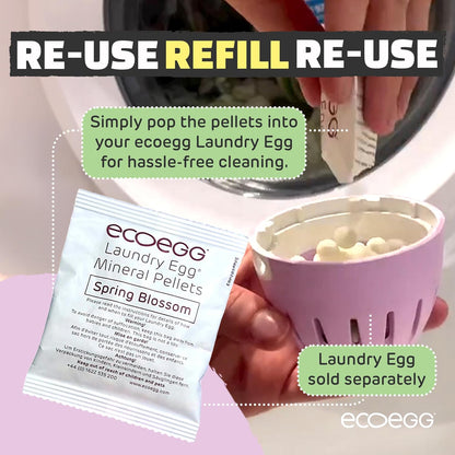 Laundry Egg Refill Pellets | Detergent and Fabric Softener Replacement | Non Bio and No Enzymes, Chlorine Bleaches, Phosphates, Parabens, SLS/SLES or Palm Oil | 50 Washes | Spring Blossom