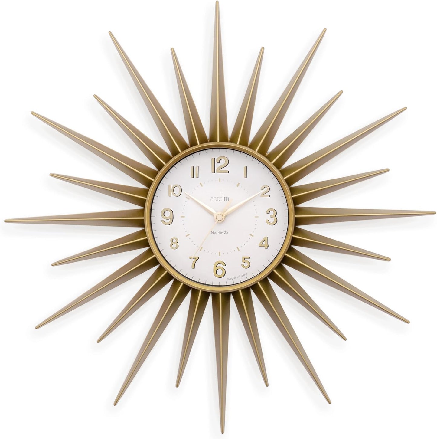 Clock, Gold, 43 Cm L X 43 Cm W