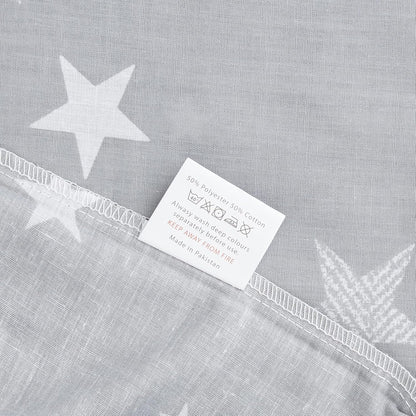 Galaxy Stars Duvet Cover with Pillowcase Kids Reversible Charcoal Bedding Set, Silver Grey,2 Pieces, Single
