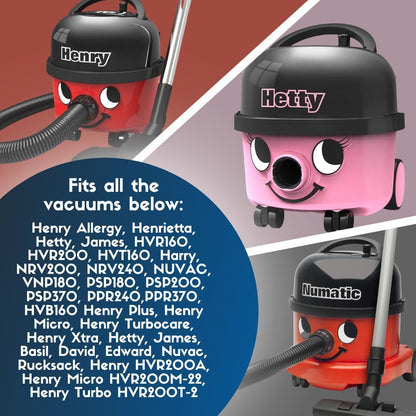 Avern Genuine Numatic Hepa-Flo Hoover Bags Henry Hetty NRV Vacuum Cleaner Dust Bags (Pack of 10 + 5 Freshener Sticks)