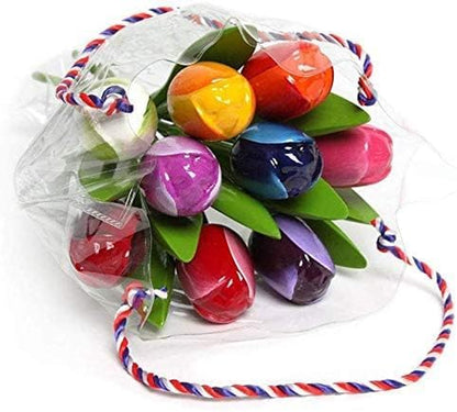 Wooden Tulip Bouquet, 9 Tulips, 34 Cm High, Handmade, Bouquet, Decoration, Gift, Wedding, Made in Holland