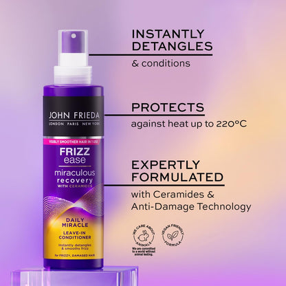 Frizz Ease Daily Miracle Leave in Conditioner, Moisturising Conditioner Spray for Frizzy Hair, 200 Ml