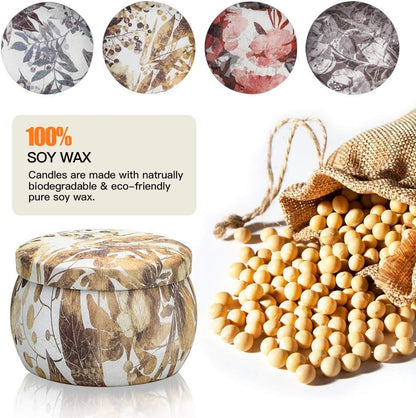 4 Pack Scented Candles Gifts for Women,  Aromatherapy Candles for Home Scented, 120H Burning Soy Wax Portable Travel Tin Ideal Candle Gift for Birthday, Valentine'S Day, Mother'S Day, Bath, Yoga
