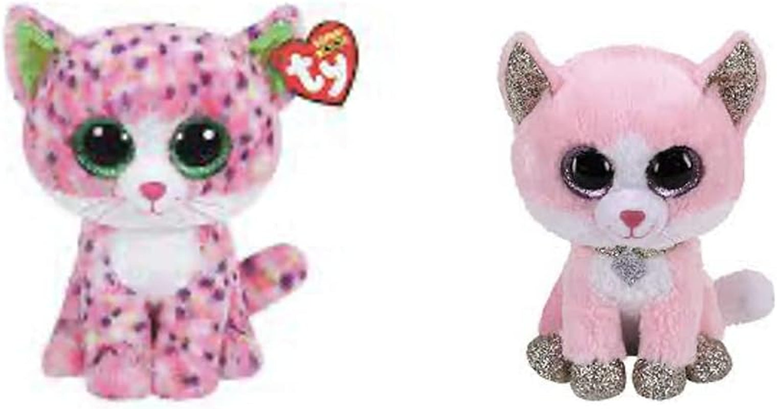 2007516 Fiona Cat Beanie Boo Pink Stuffed Animal, Multicoloured