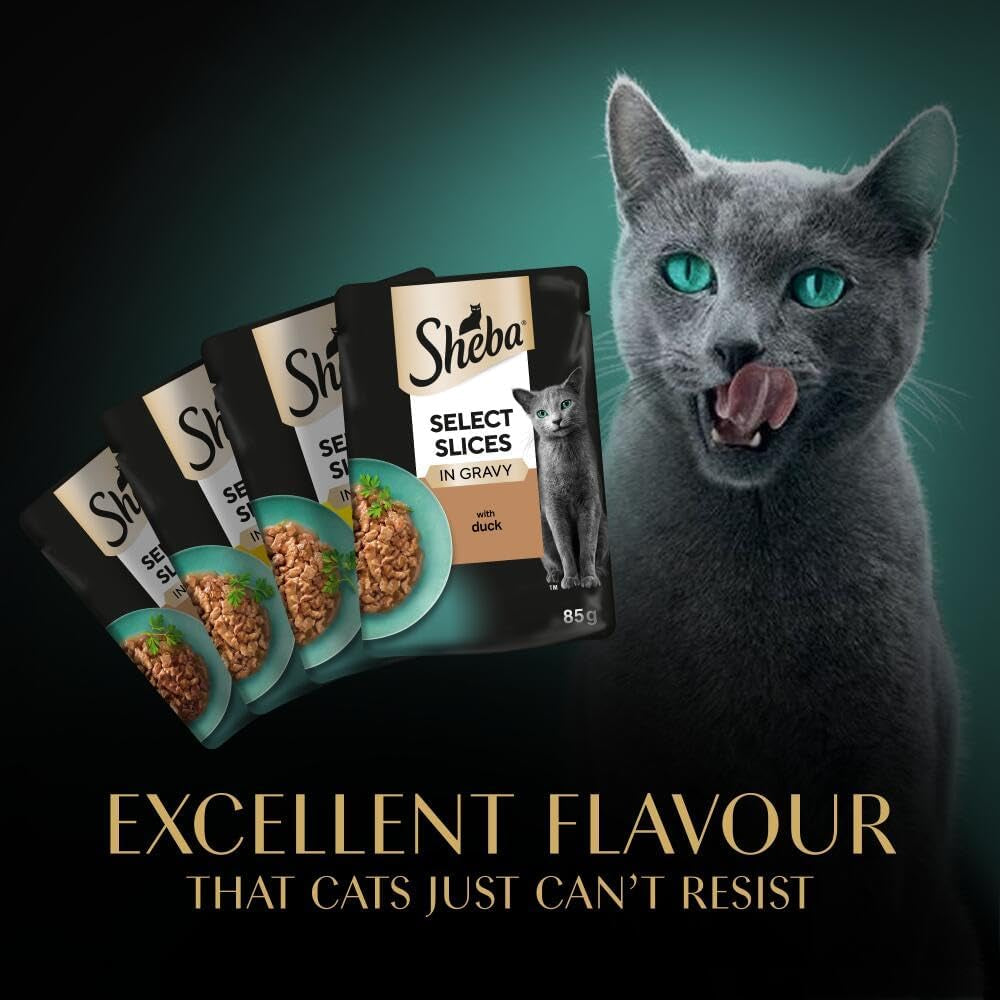 Select Slices Poultry Adult Wet Cat Food Pouches 40 X 85 G, 40 Gravy Pouches, Bulk Cat Food Megapack