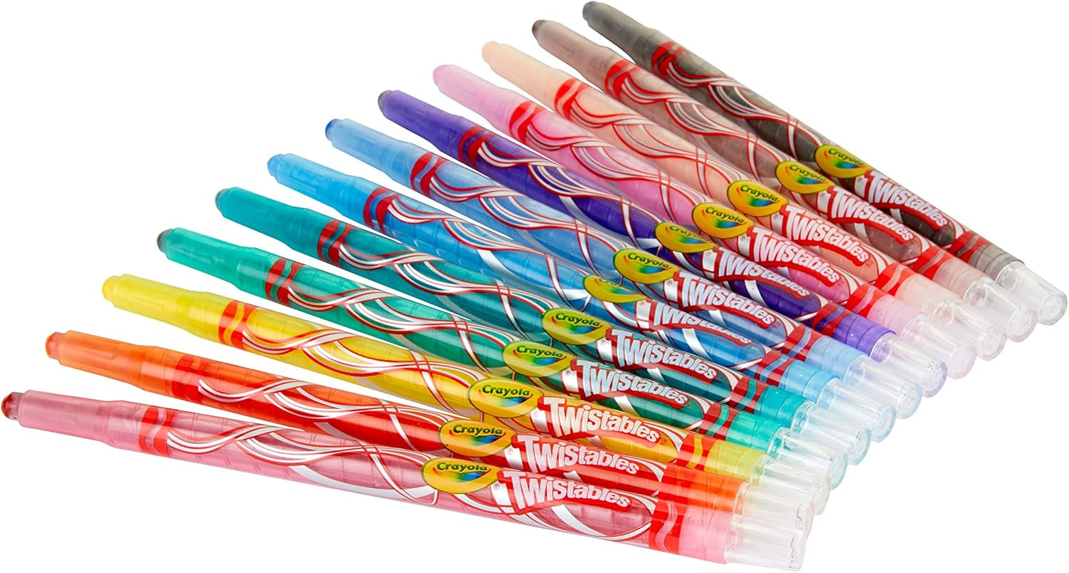 Twistables Colouring Crayons, Multicolor, 12 Count (Pack of 1)