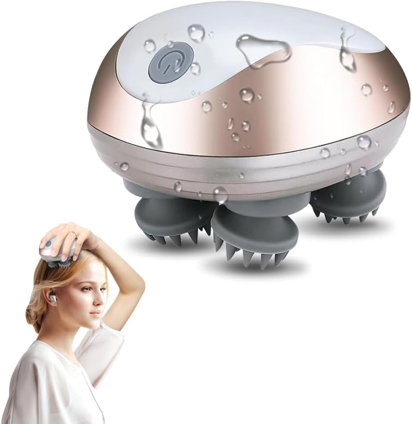 Electric Scalp Massager, Cordless Head Massager Scalp with 3 Modes, Waterproof Rechargeable Handheld Massager for Deep Cleansing/Stress Relief/Hair Growth, Gift for Women Men