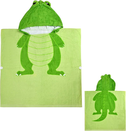 Hooded Towel for Kids Poncho Towel Hooded Swimming Towels Soft Cotton Kids Bath and Beach Towels Wrap Absorbent Toddler Beach Towel Blanket Pool Swim Towel for Boys Girls 2-6 Years Old (Dinosaur)