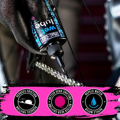 MUCOFF Wet Chain Lube, 120Ml - Bike Lube, Bike Chain Oil, Chain Wax for Wet Weather Conditions - Biodegradable Bike Lubricant and Bicycle Chain Oil, Black