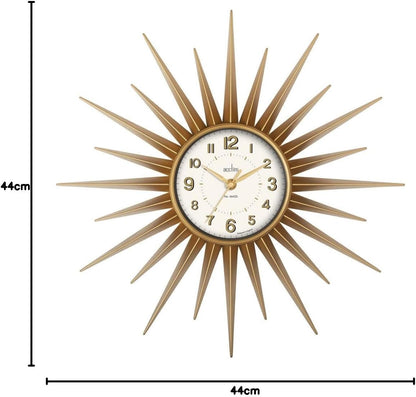 Clock, Gold, 43 Cm L X 43 Cm W