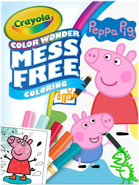 Color Wonder - Peppa Pig Mess-Free Colouring Book (Includes 18 Colouring Pages & 5 Magic Color Wonder Markers) Packaging May Vary