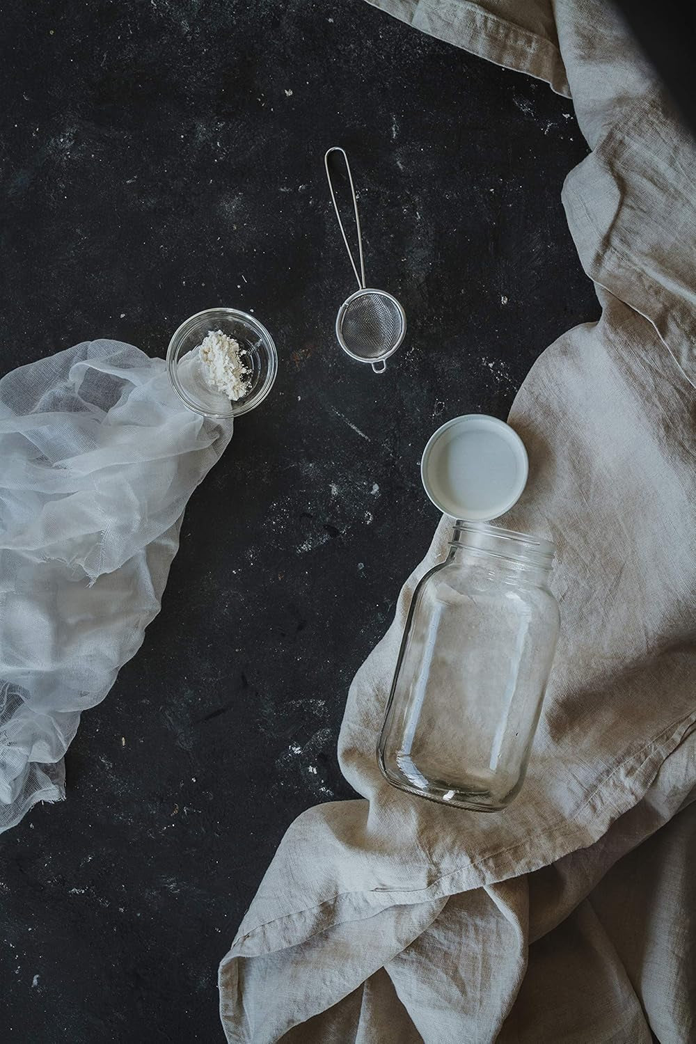 Home Made Kefir Making Kit in Gift Box, Glass/Cheese Cloth