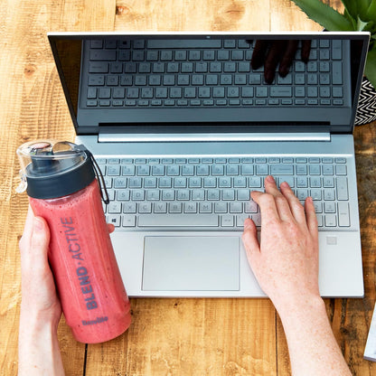 Blend Active Bottle (600Ml) | Clear Smoothie Bottle | Leak Proof | Grey Lid [VBL247]